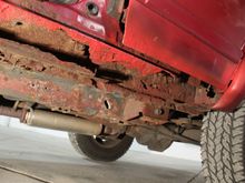 1999 XJ Cherokee, 254,000 miles. Underside - Driver's Rocker Panel and Floor Pan.