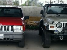 My Jeeps. 93 Grand Cherokee, and 99 TJ Wrangler