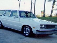 I built this a few years ago. It was maroon with a roof rack and wood grain, I bought it from the original little ol' lady owner. The wife nearly divorced me when I brought it home, but she ended up digging it...