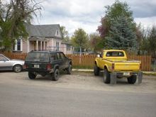 the jeep and my buddies toyota A.k.A. "YODA"