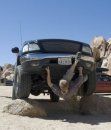 me "climbing" on jeffs f-150 in joshua trees