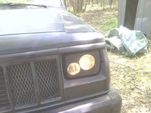 painted the headlights, expanded metal grille
