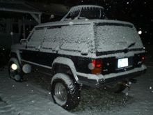 CIMG1662 1
My XJ during rare snow storm. Dec. '08.