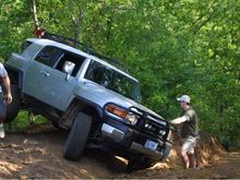 FJ almost rolling down that incline.