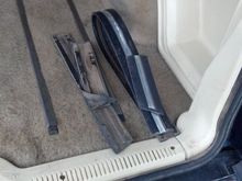 The formerly attached trim pieces.  They really needed no extra help to come off except for the long one from the passenger side front door.  The rest were beginning to peel off anyway.