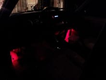 Put red LED lights in my OEM floor lights that i installed from the junkyard