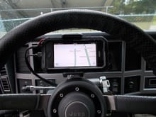 GPS in plain view, but not blocking windshield view
