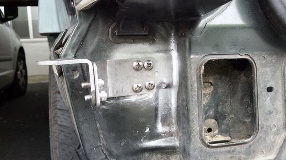 This is the bracket, I see a lot of people install them over the taillight but I wanted a 4th antenna with a cleaner install and there's lot of room under the driver taillight