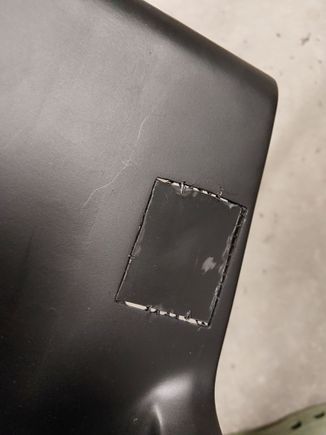 Front view. I filled the seams with JB weld, sanded it smooth, and went back over that with glazing putty.