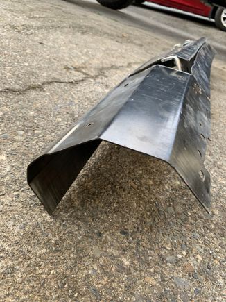 This is a better angle to see how much it needed to move. About 11/2 inches. I bent the lip of the part I cut to give it a bit more rigidity.