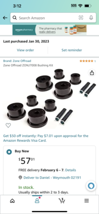 Rear leaf spring bushings kit