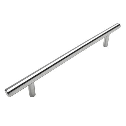 Dimensions:
    Hole Centers/Spacing: 6-5/16" (160mm)
    Length: 8-11/16"
    Width: 3/8"
    Bar Diameter: 3/8"
    Projection: 1-1/4"