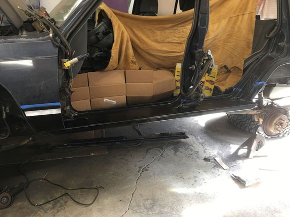 A couple coats of bed liner and it’s looking pretty good! I’ll probably put one more coat on while I do the doors.