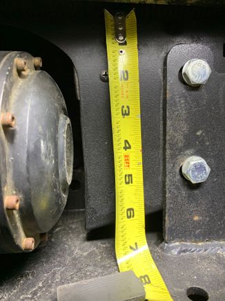 Top of the crossmember to bottom of winch plate is 7.25-7.5”