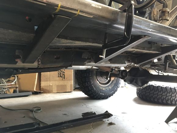 All tacked into position. Only tack weld to the 2x6, not the frame. That way you can finish weld on the bench.