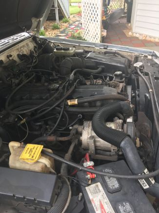 Has new plugs, wires, cap rotor, oil, rear main seal, radiator, rad hoses, t-stat, t-stat housing, cap, rotor, oil pump, oil pan gasket, and air filter.