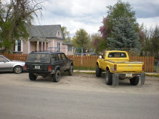the jeep and my buddies toyota A.k.A. "YODA"