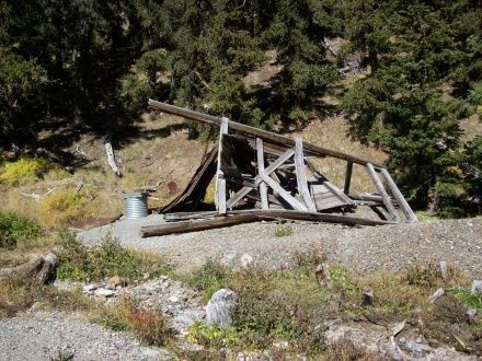 Capped mine shaft at Mineral Park Mine