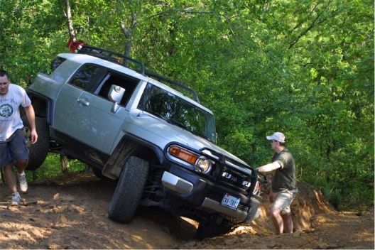 FJ almost rolling down that incline.