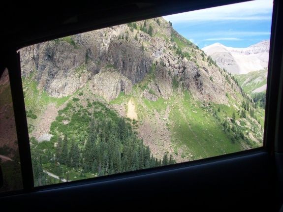 It's a little steep here, but what gives it pucker factor is the drop off that you don't want have a bad day with.