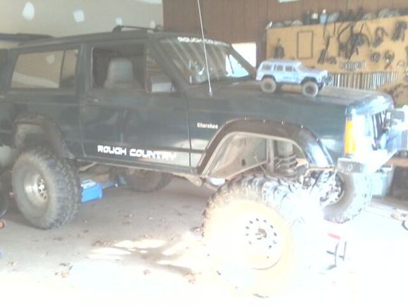 Dad's big jeep and brother's little jeep!