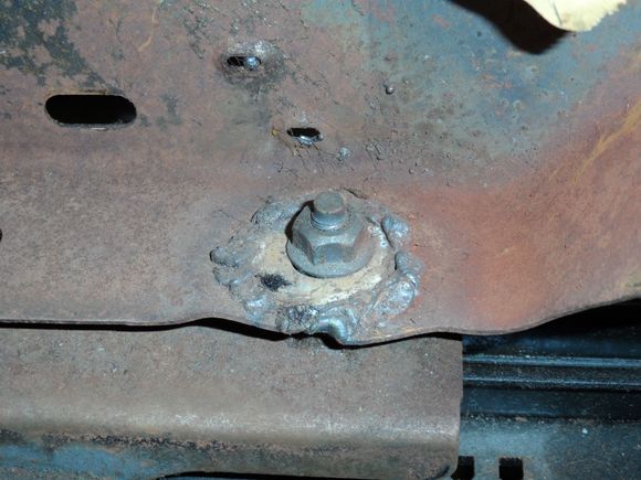 unless this bolt somehow pulled through I have no idea why this is here