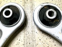 One bushing has broke loose, the other is badly worn.