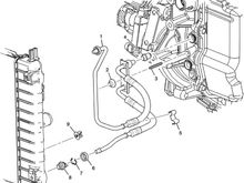 The retainer clip #7 , you can use a small screwdriver or a dental hook to move it , it will slide back , then remove the line. 