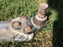 Take you angle grinder and grind these rivets on the ball joint side flat. Then centre punch them and drill 1/8 hole straight down they them , then 1/4 then 5/16. Drill the heads off with a 1/2 drill bit just until the head pops off
Knock the ball joint off the lac and then drive the remaining part of the rivet out of the LCA. 