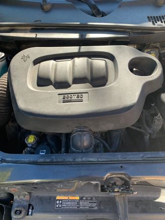 And here’s the view with the air box all installed! 

BTW, I burped the coolant this morning, it took another 8 to 10 ounces of Dexcool. 
So I’ll check it on Monday. 