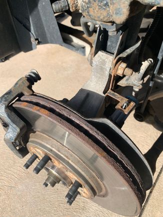 These Rotors have approximately 80,000 miles on them, getting crusty in the vanes