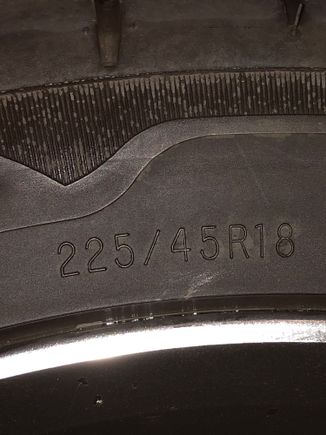 Standard SS sized 225/45R18