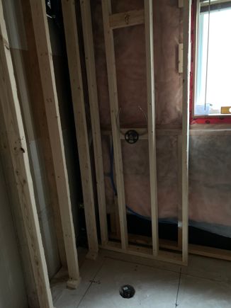Build the framework to install the shower valve and walls 