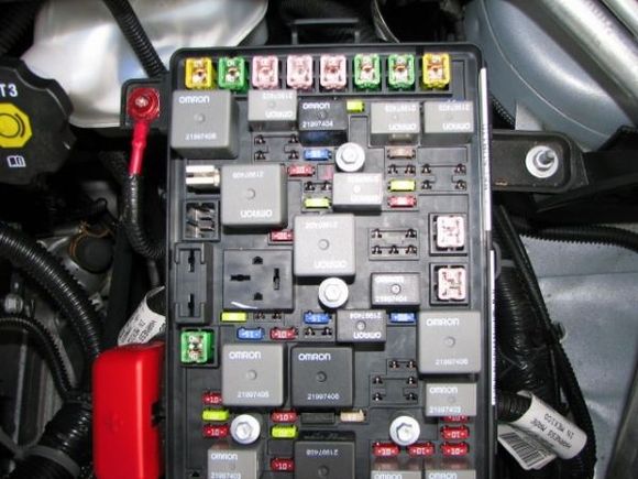 That red wire on that terminal at the upper left, see there, that’s the power to the power steering fuse and relay. 
Inspect there if there is more then one wire, that is a problem. 