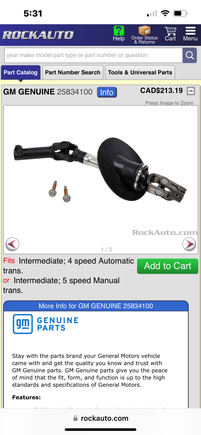 This steer intermediate shaft 