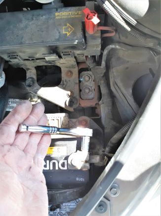 Remove the negative terminal clamp