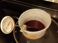 heating up the dye on the stove...while the wife was gone of course...