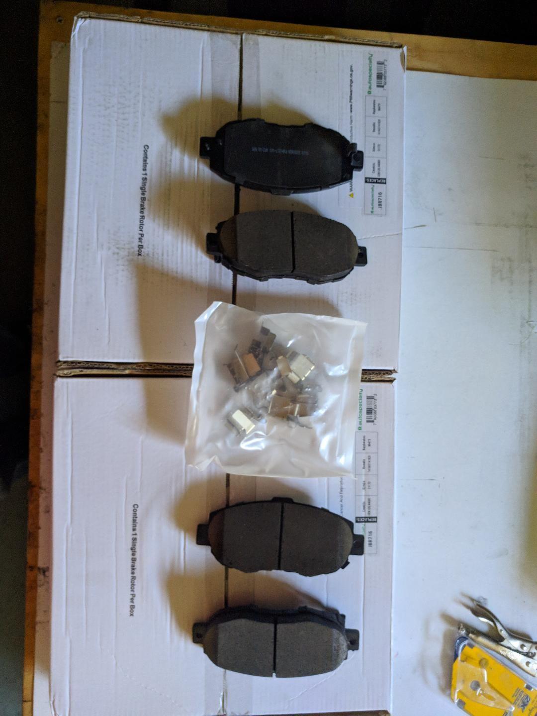 front pads with rotor in the box