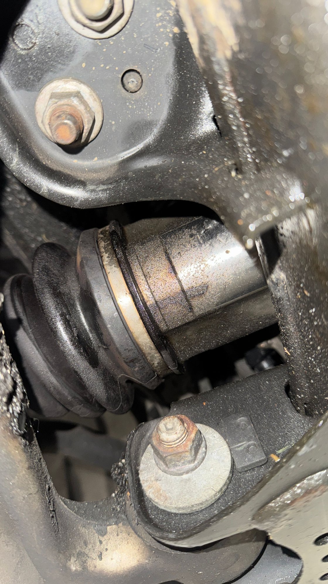 Image from 2nd opinion mechanic. claims front driver side CV axle leak. $500ish job