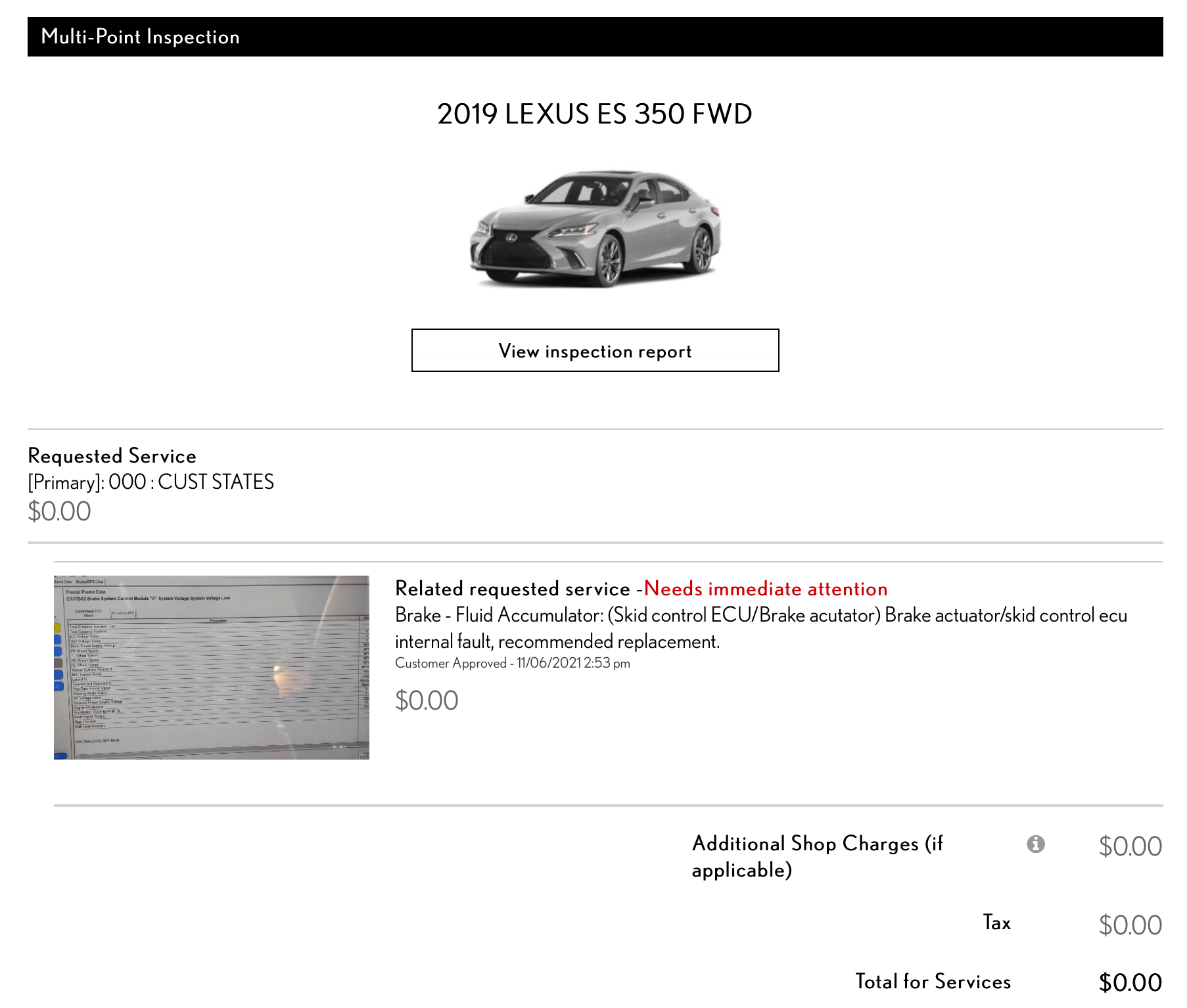 Parking Support Brake Malfunction Lexus