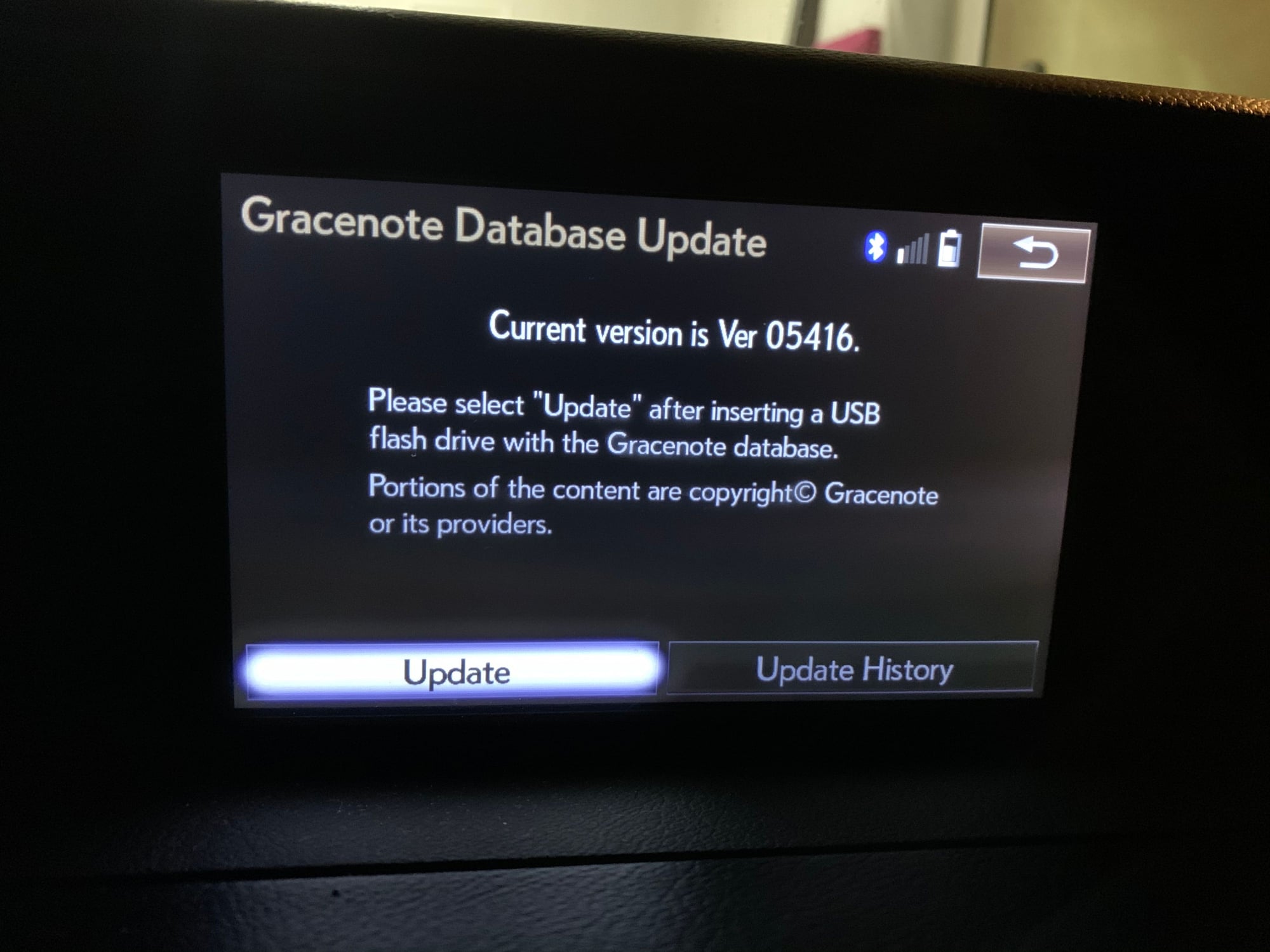 gracenote database update lexus