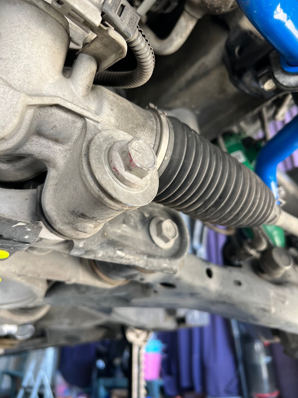 Bow for the other brace. This one was pretty annoying to install because you have to align the brace, the steering rack, and the mounting point so the bolt can go in. 