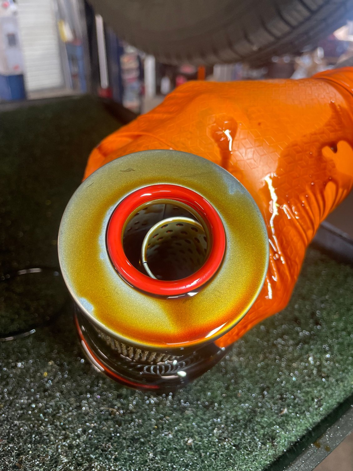 Changed both Toyotas oil today, the sequoia on 30 weight instead of 20 looks how it should now. No more flecks and pearl, no idea why it did that on XX-20 but now it's using the same VW504 spec oil in 0w-30 I use for other cars and it looks perfect again.  
