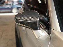 Installed my carbon mirror caps and had my friend clear bra my bumper and mirrors 