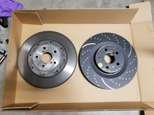 OEM and EBC front rotor comparison