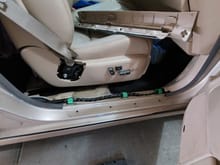 To remove the upper b panel I unbolted the seat belt from the seat.  Plus both front and rear plastic door trim floor panels get pulled up.
