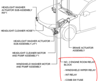 Location of Wiper Relays for GS350