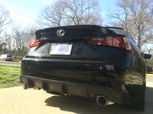 Factory trunk lip, stillen matte black rear diffuser, Joe Z exhaust (perfect exhaust note for these cars IMO)