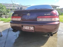 UZZ32 Victoria Australia Number Plates for a rare UZZ32 Soarer, I had the badges 24 Carat Gold plated looks good against the Burgundy, and my one off (converted by myself) Tail Lights with coulored led globes.