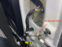 SA ground point behind B-Pillar trim